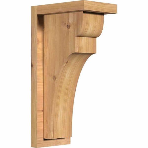 Ekena Millwork Yorktown Smooth Corbel w/Backplate, Western Red Cedar, 5 1/2"W x 8"D x 16"H COR06X08X16YOR01SWR - main